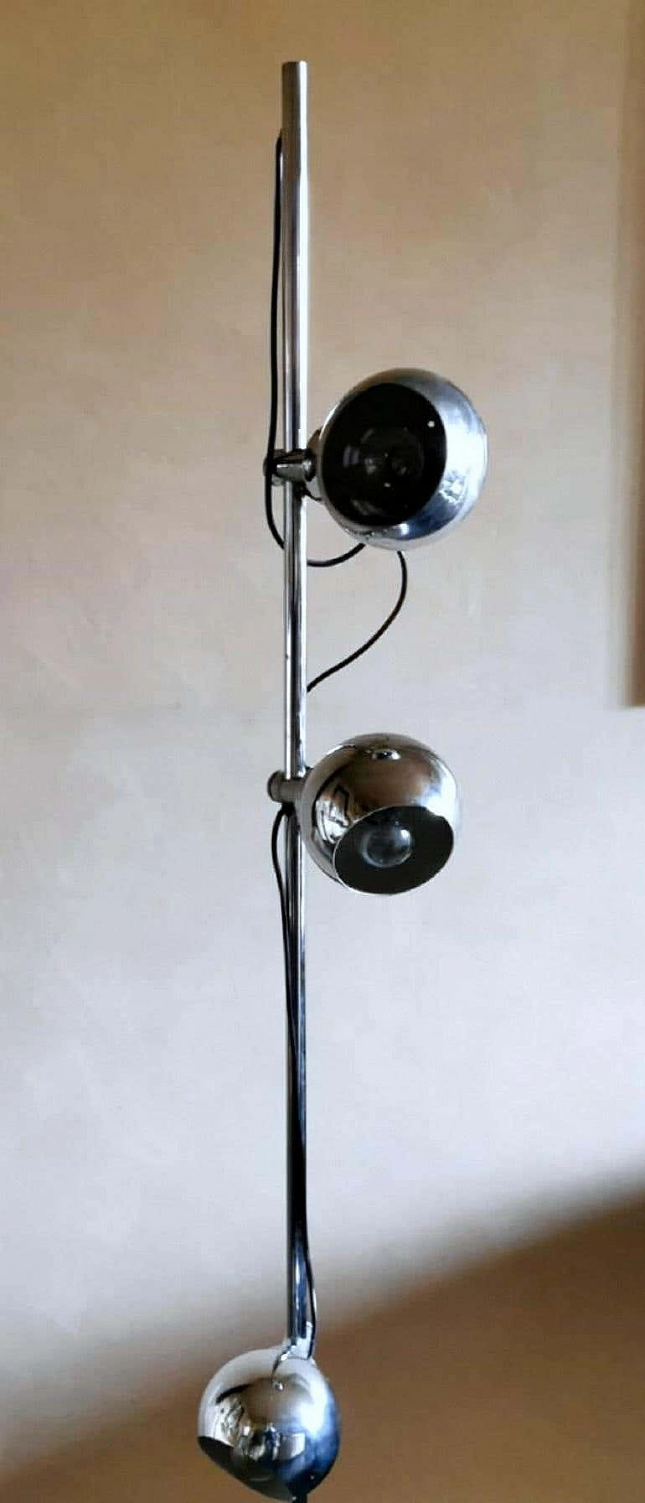 Lampada da terra in metallo cromato di Goffredo Reggiani, anni '60 1357350