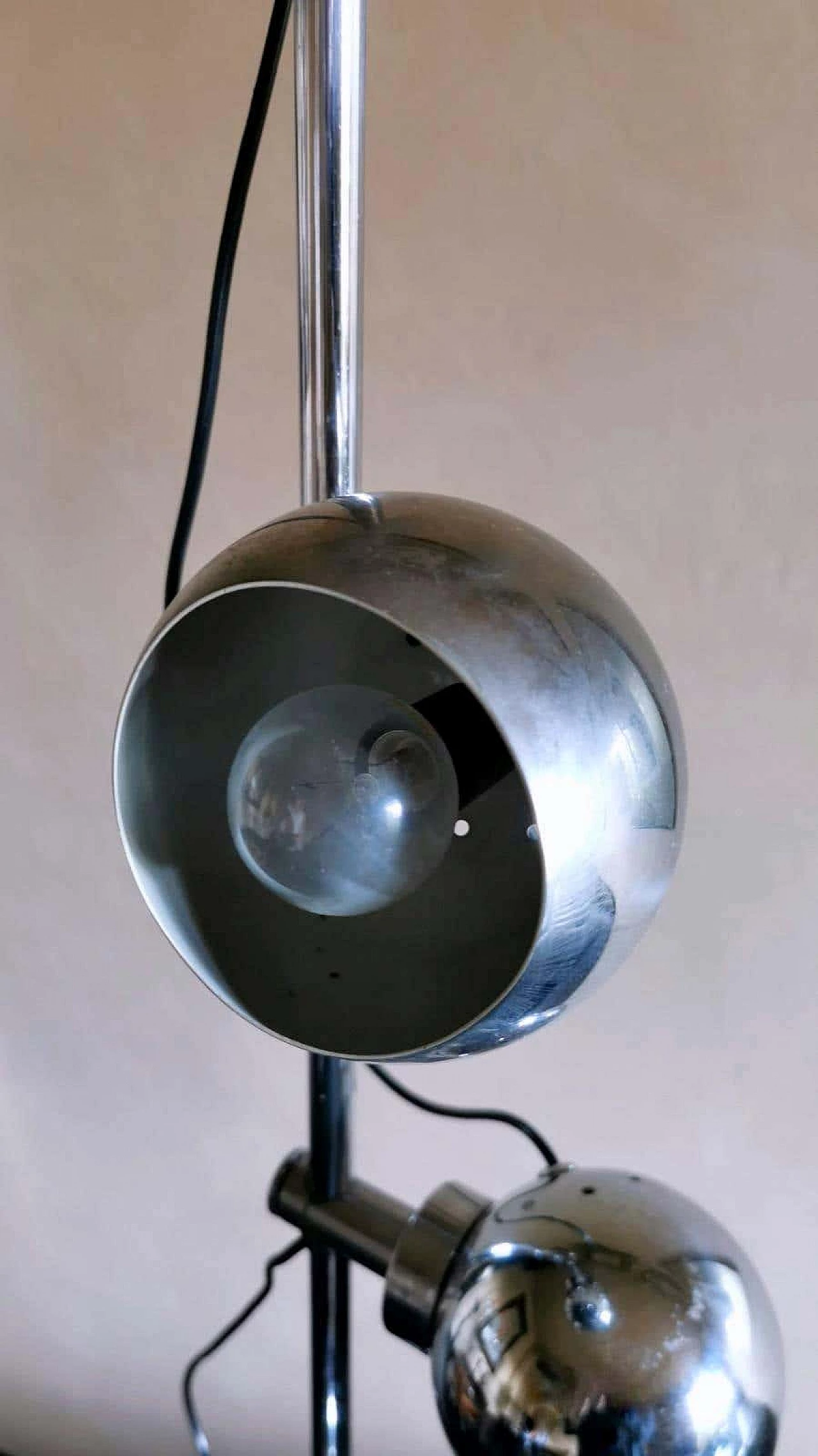 Lampada da terra in metallo cromato di Goffredo Reggiani, anni '60 1357354