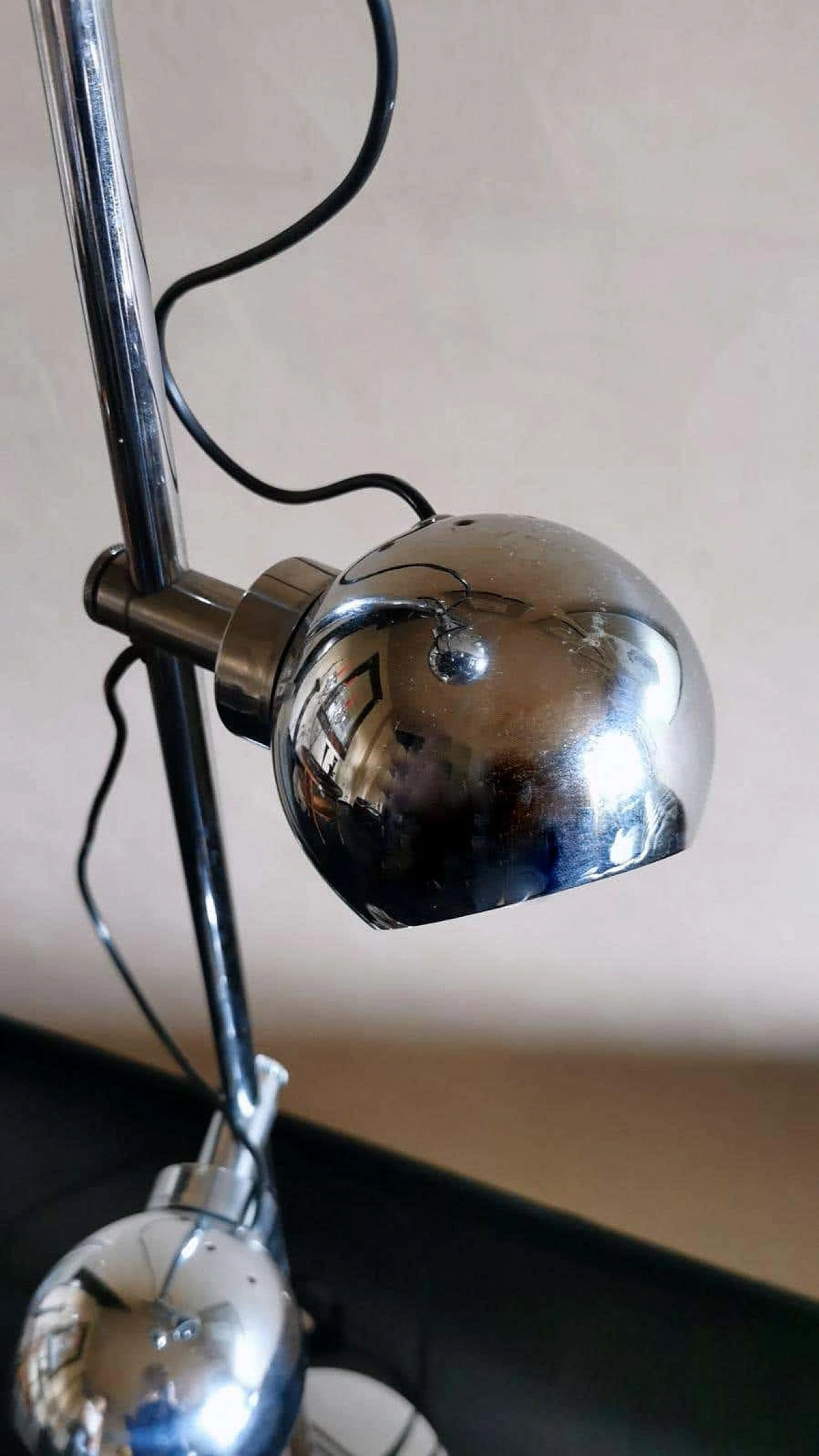 Lampada da terra in metallo cromato di Goffredo Reggiani, anni '60 1357355