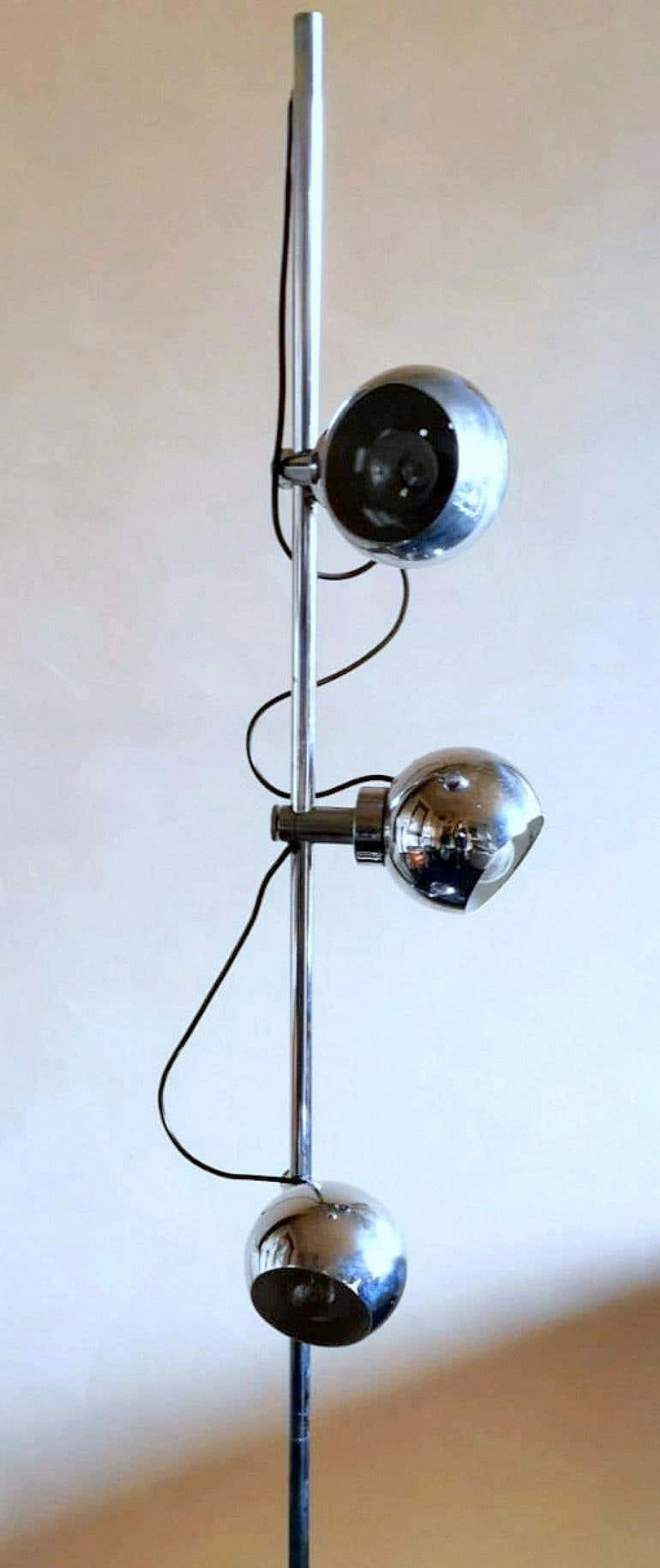 Lampada da terra in metallo cromato di Goffredo Reggiani, anni '60 1357363