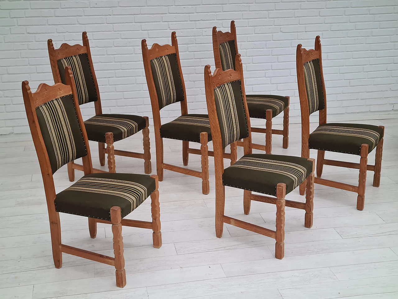 6 Danish high-backed chairs in the style of Henning Kjærnulf, 1960s 1357461
