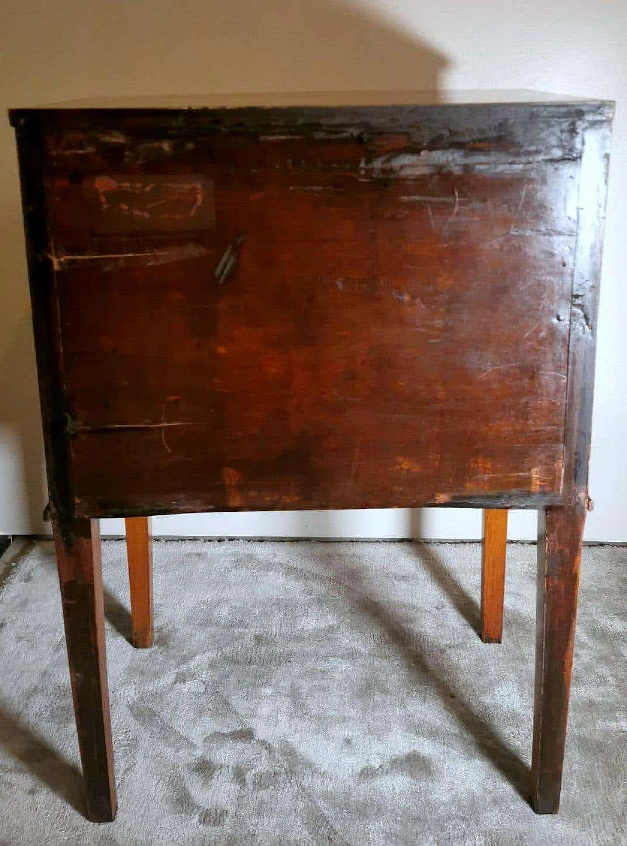 Biedermeier style nightstand in cherry wood with birch inlays, 19th century 1357616