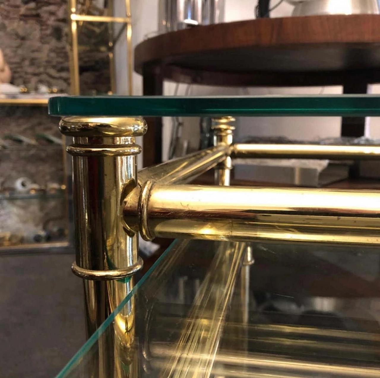 3 Nesting tables in brass and glass, 60s 1357785