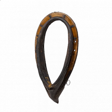 Horse harness collar in wood and leather, 1930s