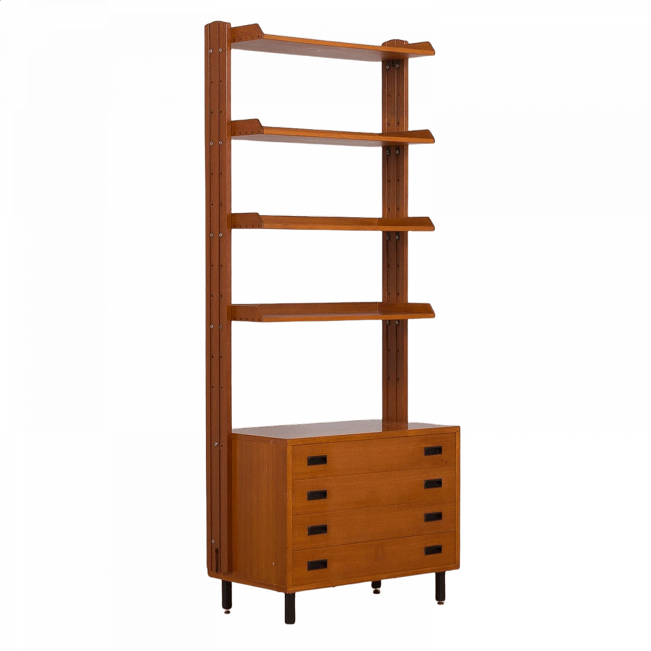 Libreria indipendente nello stile di Gianfranco Frattini in teak, anni '70 1358545