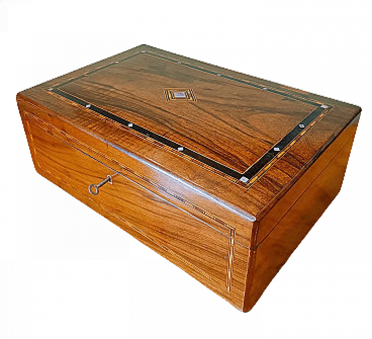 Victorian walnut and mother-of-pearl jewellery box, 19th century 1358575