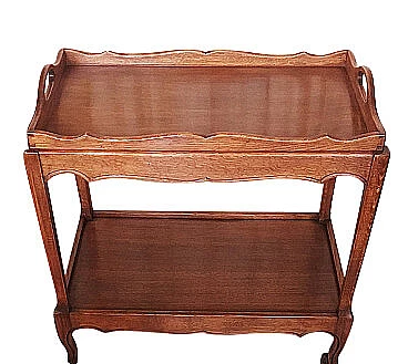 Carrello inglese in rovere a doppio piano, inizio '900