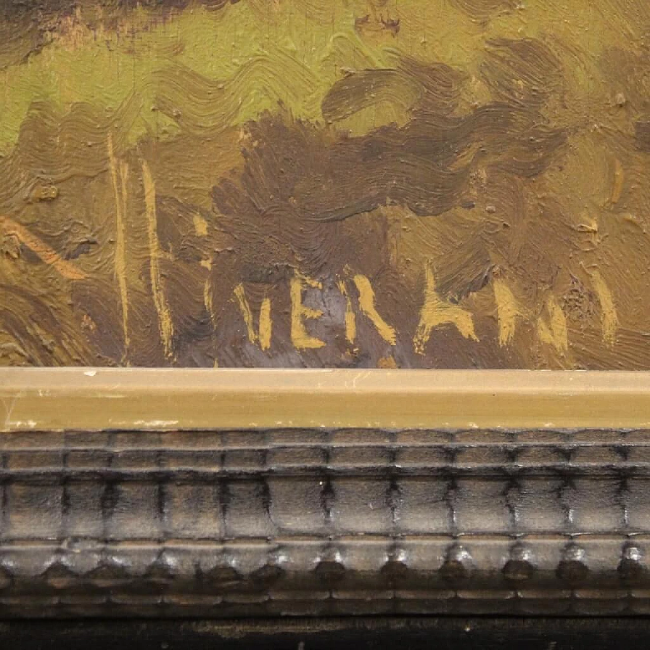 Romolo Liverani, landscape with figures, oil painting on panel, second half of the 19th century 1359256