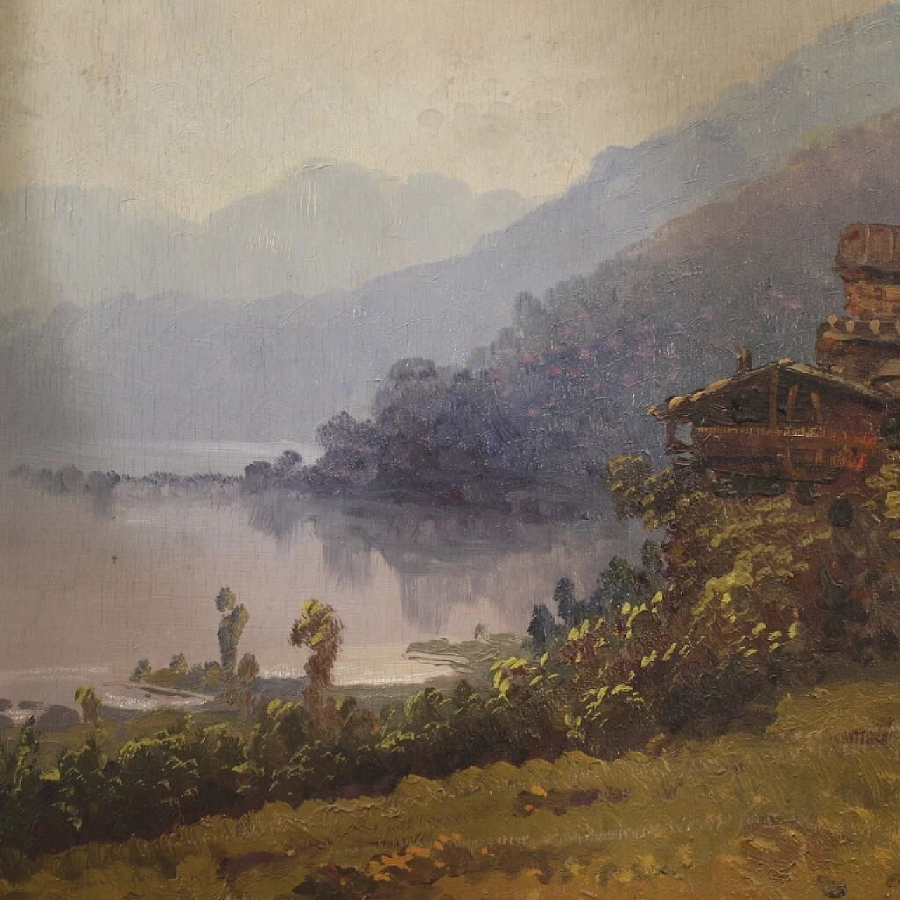 Romolo Liverani, landscape with figures, oil painting on panel, second half of the 19th century 1359259