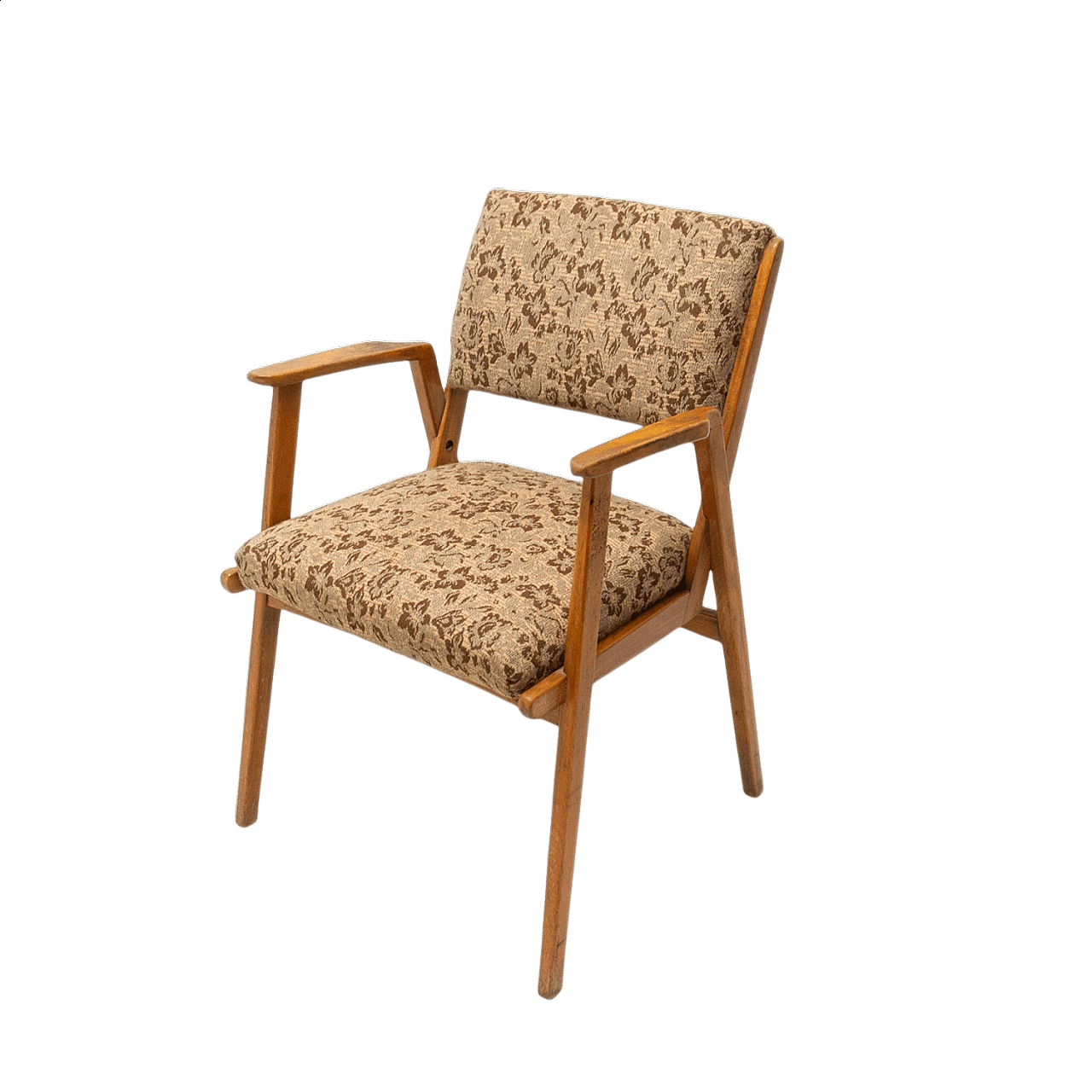 Office chair in beech and fabric, 1960s 1359291