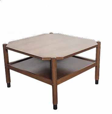 Tavolino scandinavo impiallacciato in teak, anni '60