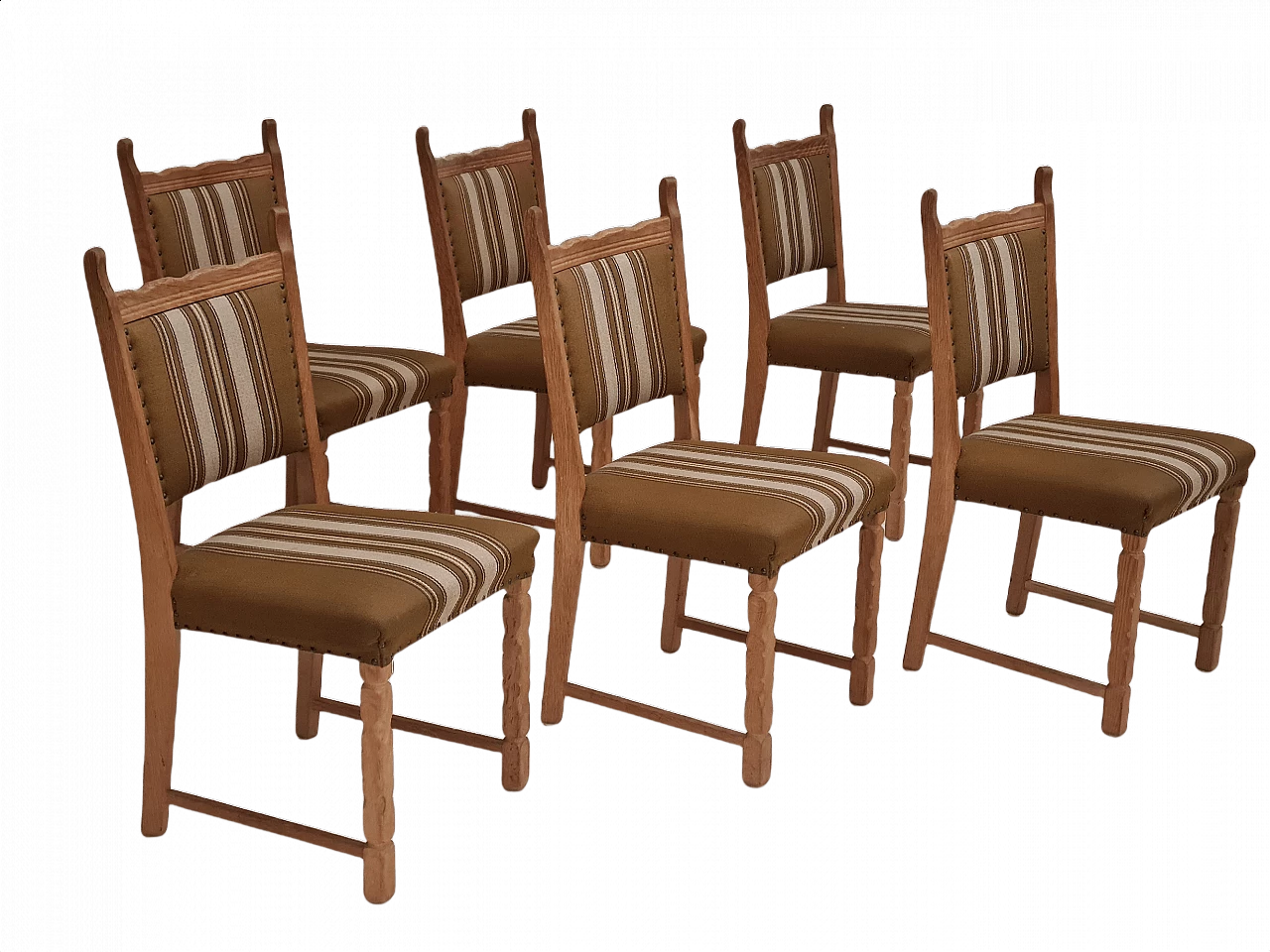 6 Danish oak chairs in the style of Henning Kjærnulf, 1960s 1359317