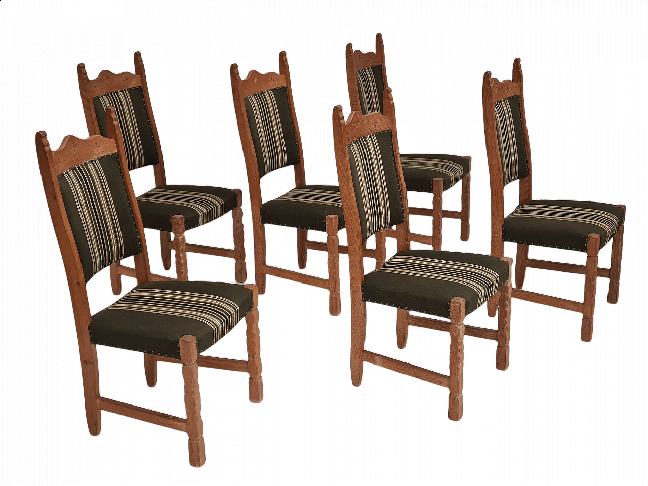 6 Danish high-backed chairs in the style of Henning Kjærnulf, 1960s 1359318
