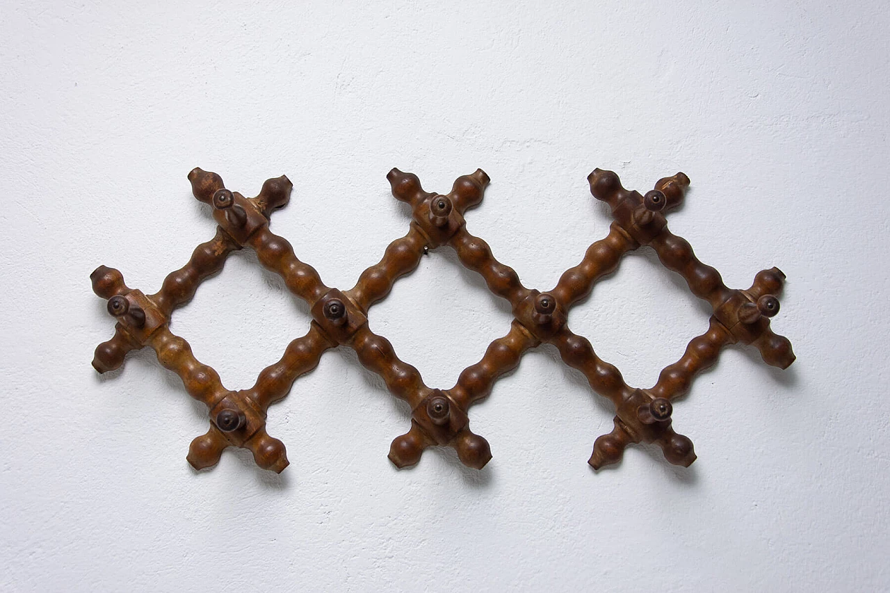 Appendiabiti da muro in faggio, anni '60 1359411