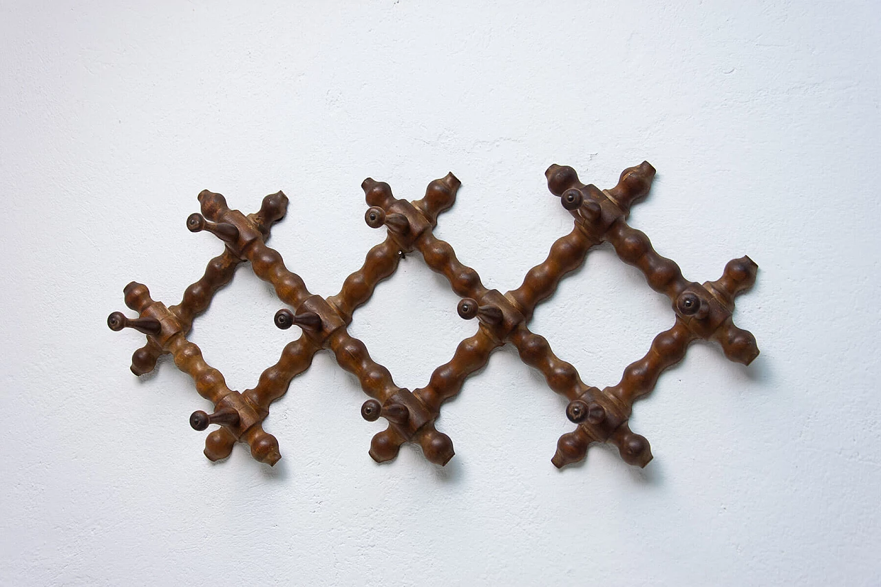 Appendiabiti da muro in faggio, anni '60 1359412