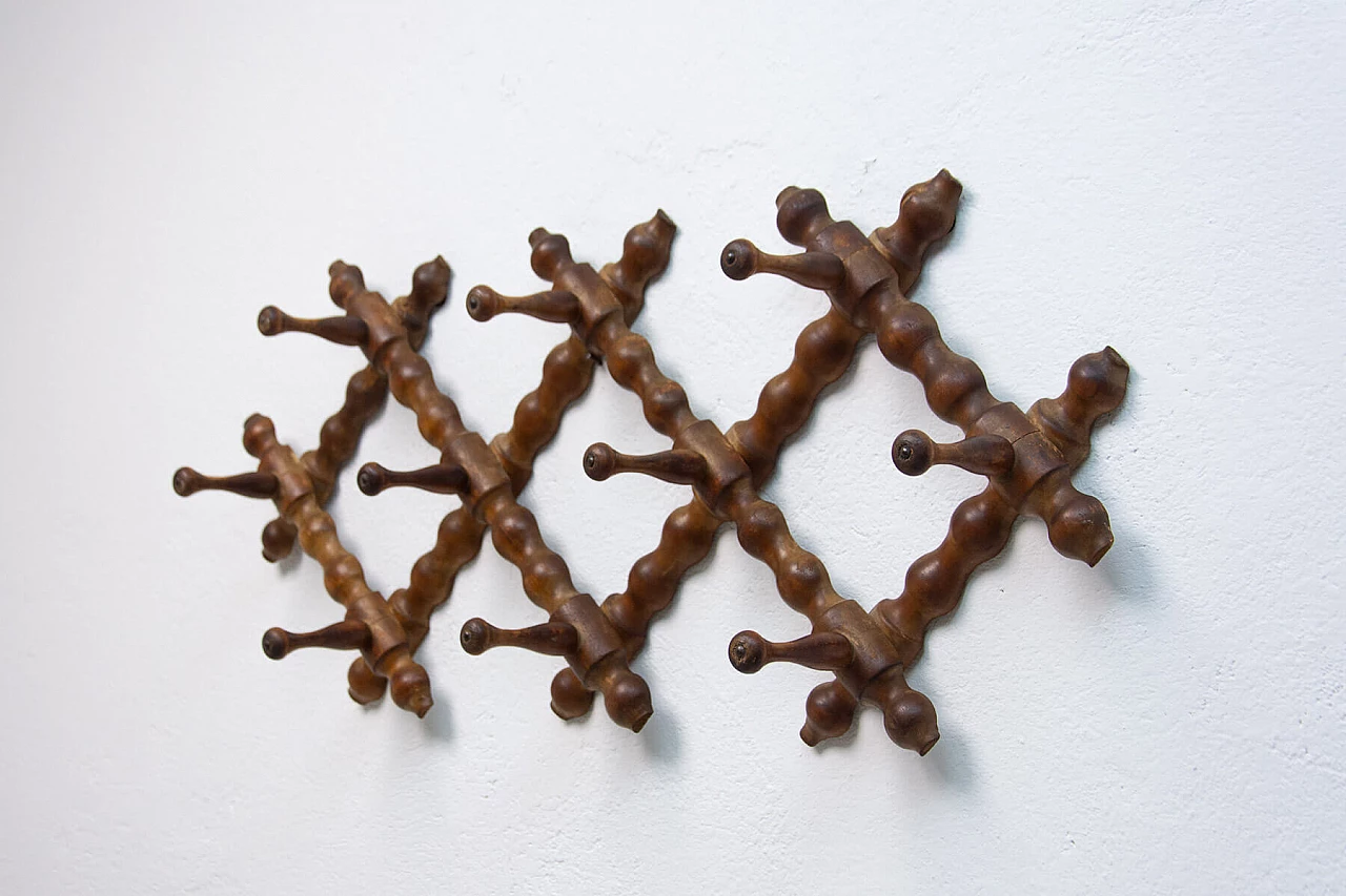 Appendiabiti da muro in faggio, anni '60 1359413