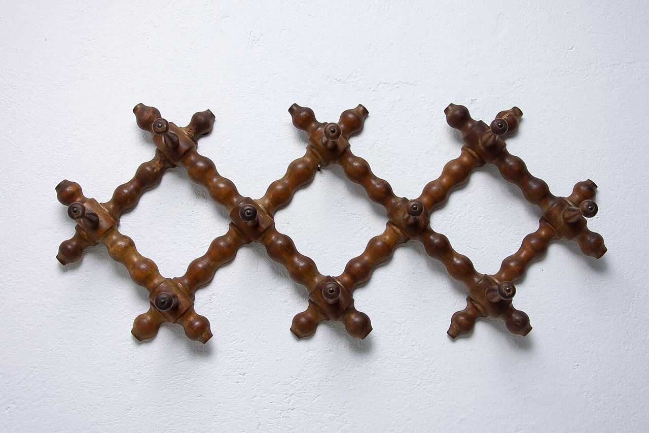 Appendiabiti da muro in faggio, anni '60 1359415