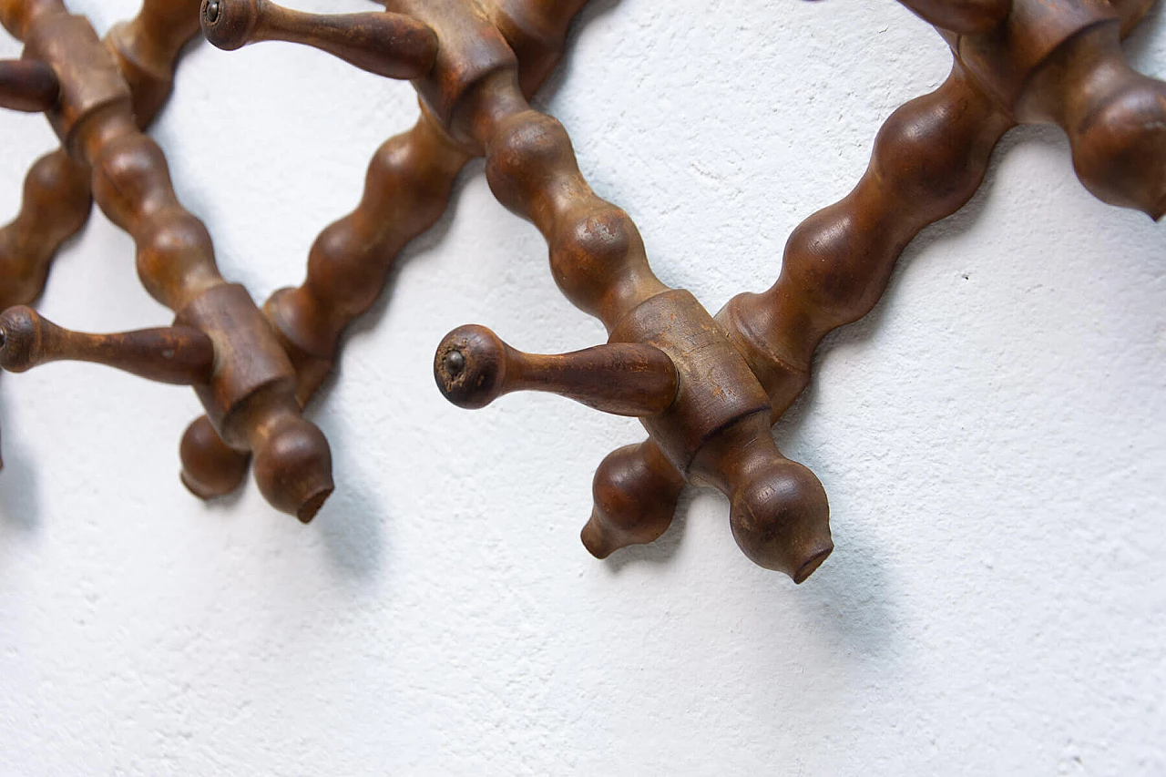 Appendiabiti da muro in faggio, anni '60 1359419