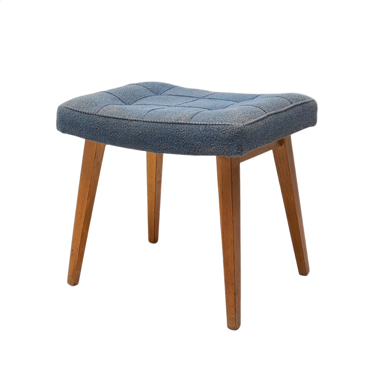 Sgabello poggiapiedi in faggio, anni '60 1359440