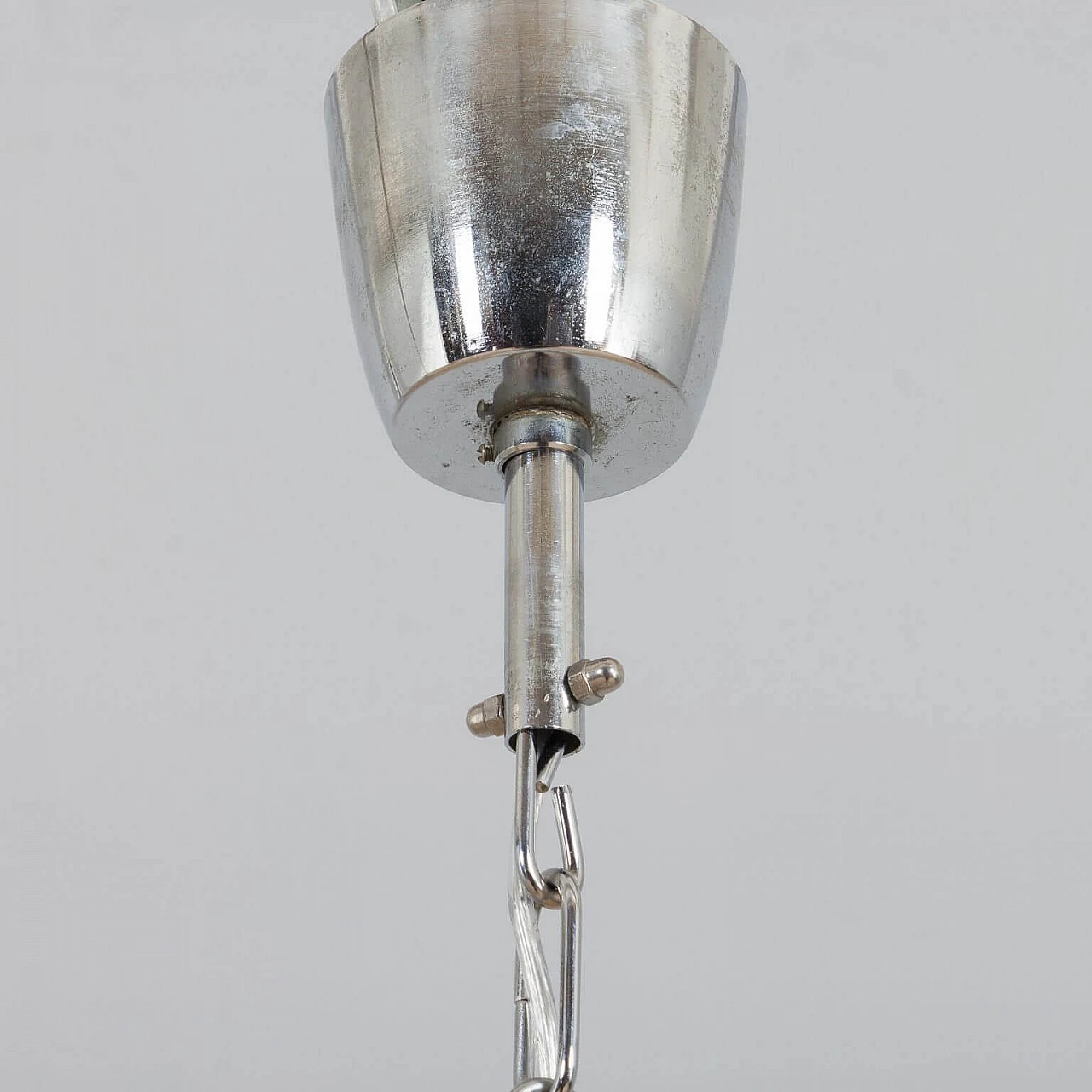 Lampadario Sputnik in stile Venini con fiori in vetro di Murano e metallo cromato, anni '70 1360271