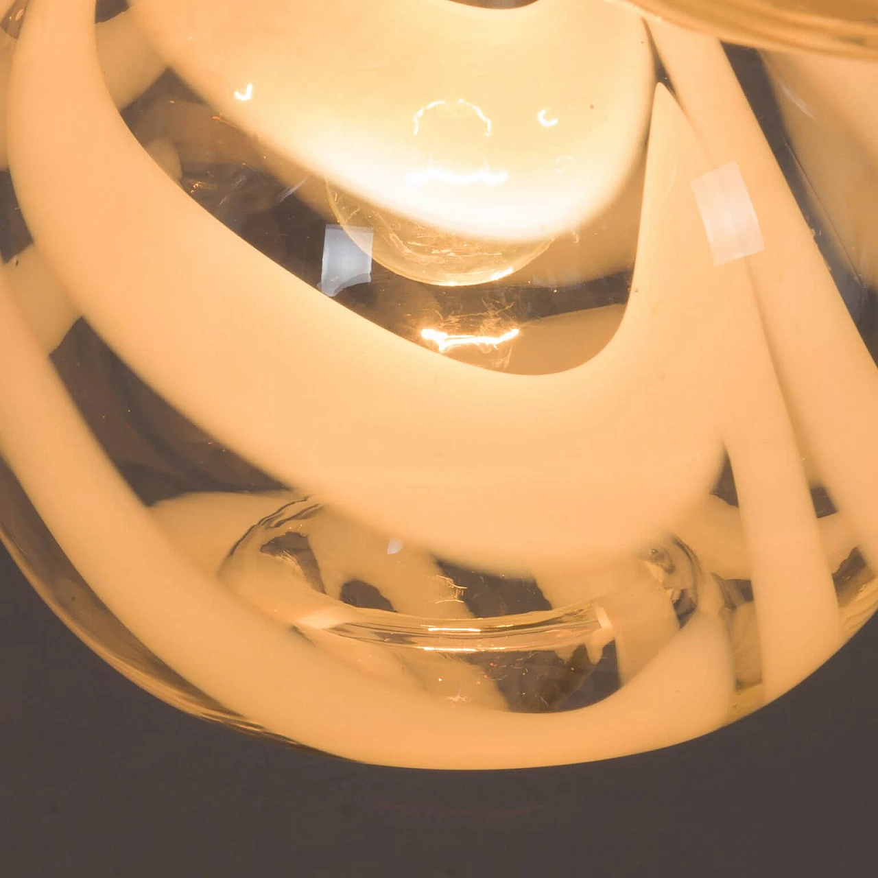 Chandelier in the style of Mazzega in two color Murano glass shades and chrome-plated steel, 70s 1360510