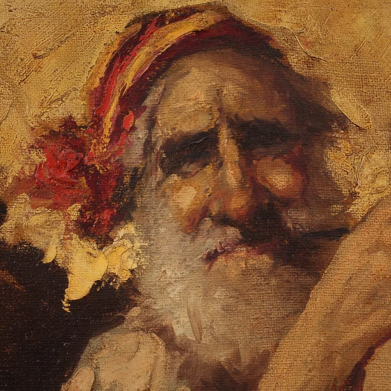 Ritratto di montanaro, dipinto a olio su tela 1360630