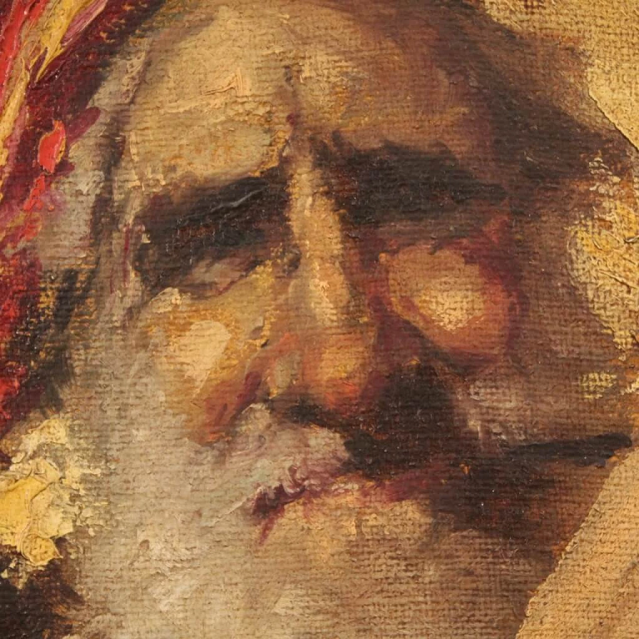 Ritratto di montanaro, dipinto a olio su tela 1360633