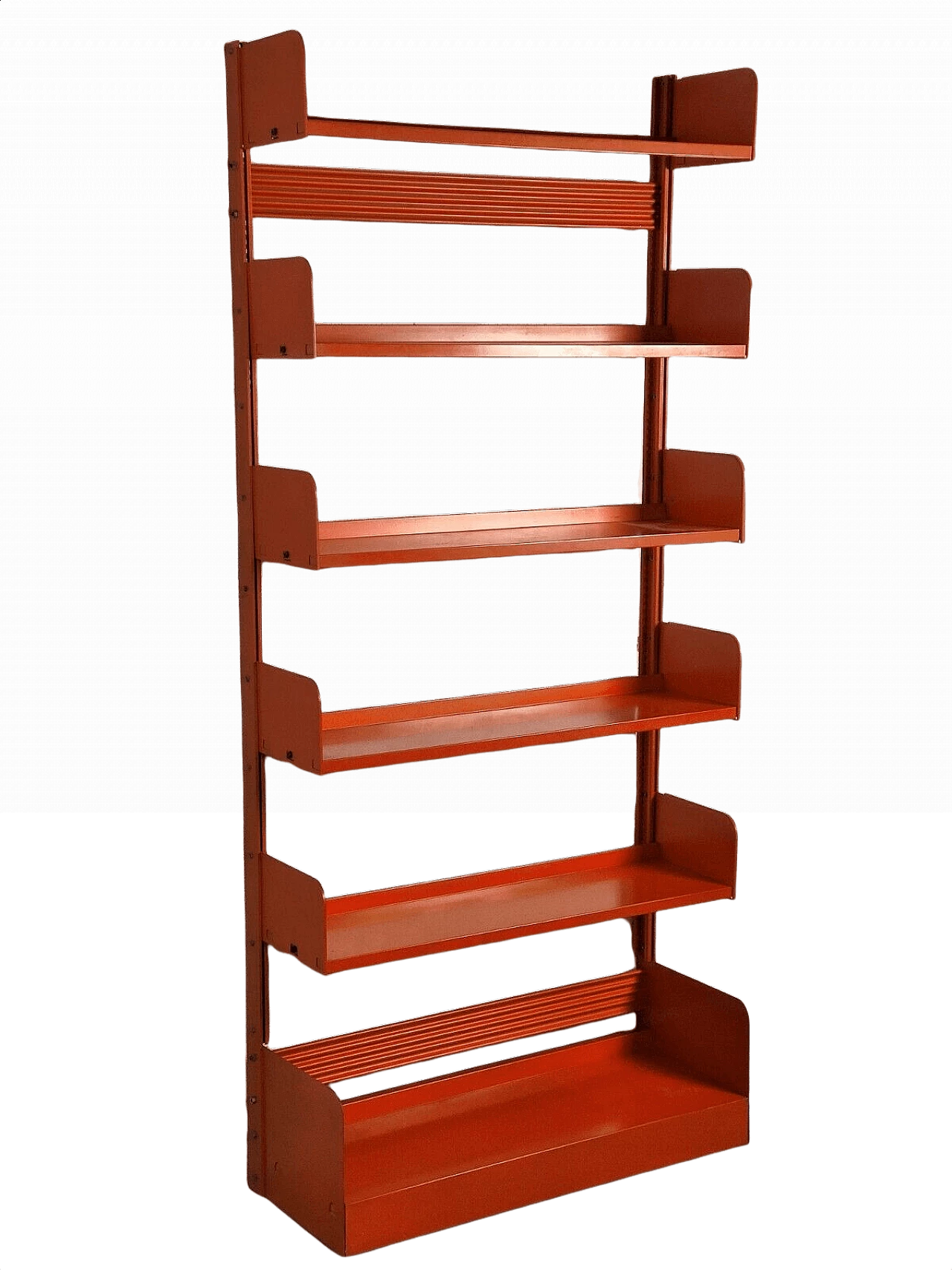 Congresso bookcase in orange metal by Lips Vago, 70s 1360646