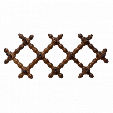 Appendiabiti da muro in faggio, anni '60