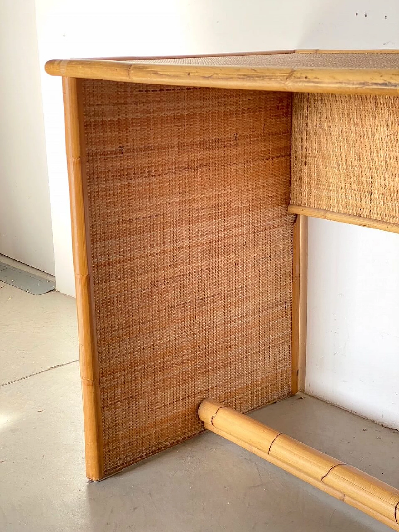 Bamboo and wicker desk by Dal Vera, 1970s 1360692