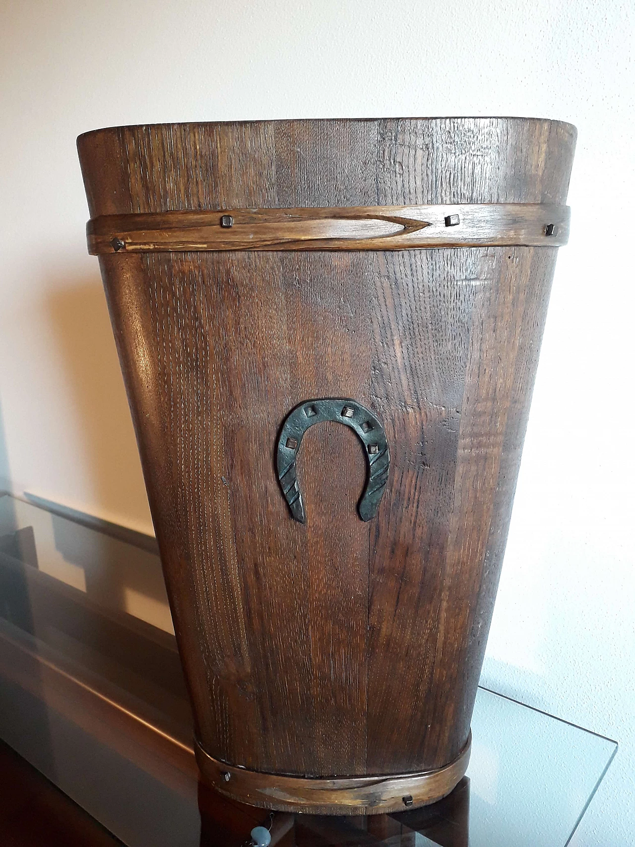 Rosewood umbrella stand with horseshoe, 1960s 1360709