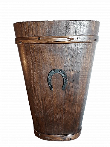 Rosewood umbrella stand with horseshoe, 1960s
