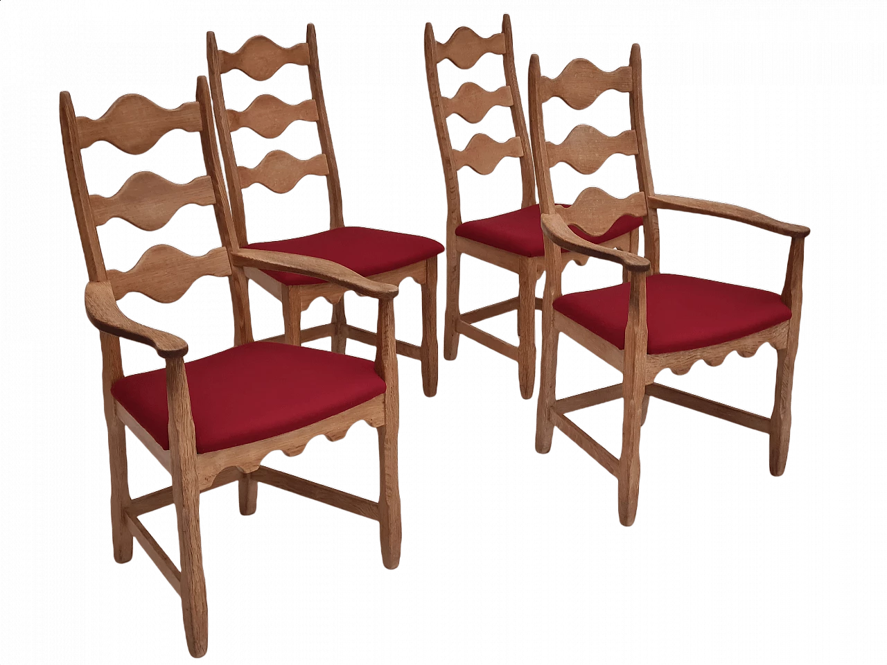Danish pair of chairs and pair of armchairs by Henning Kjærnulf, 1960s 1361277