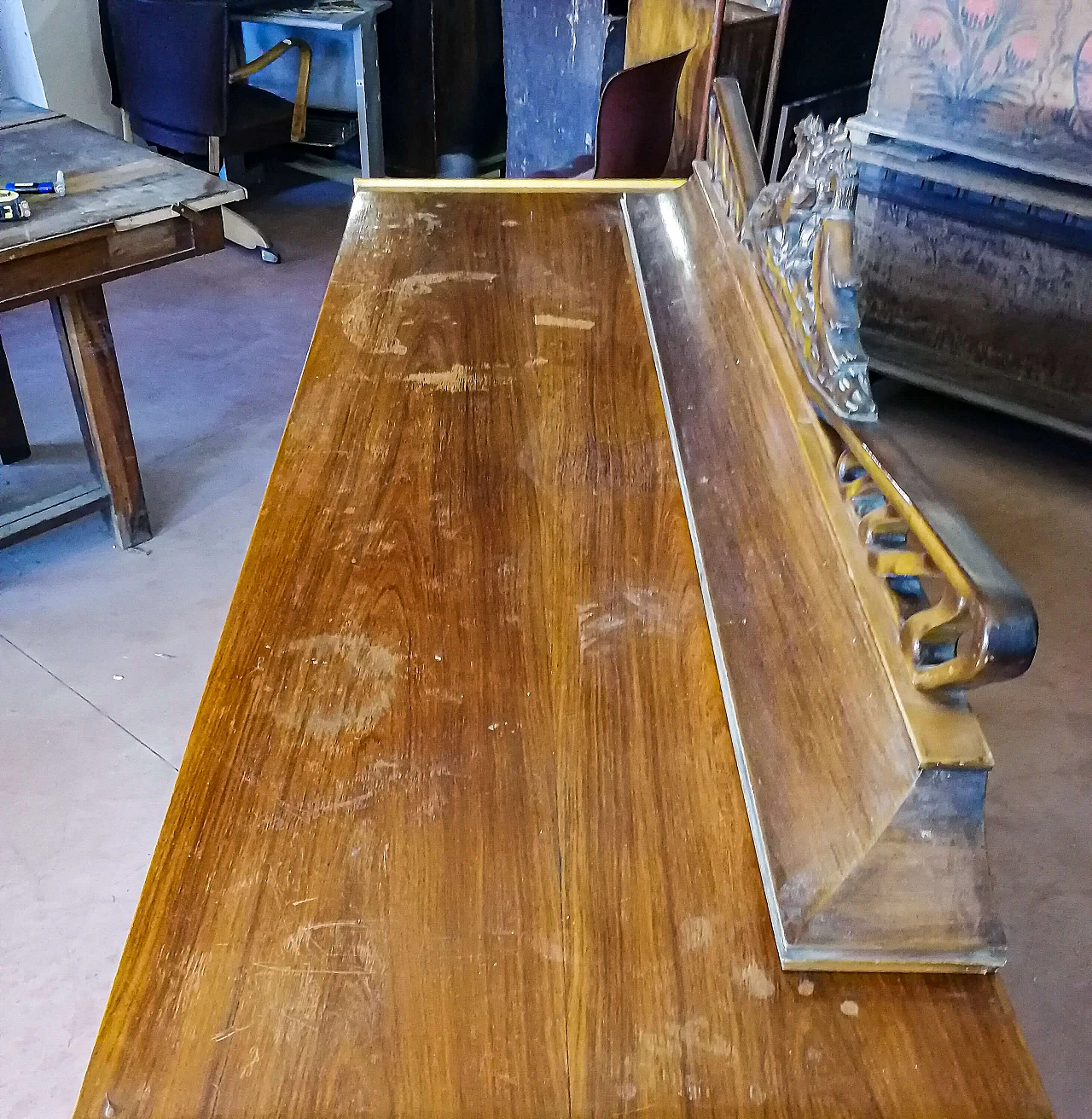 Art Deco sideboard with bar cabinet in walnut and maple, 20s 1361379