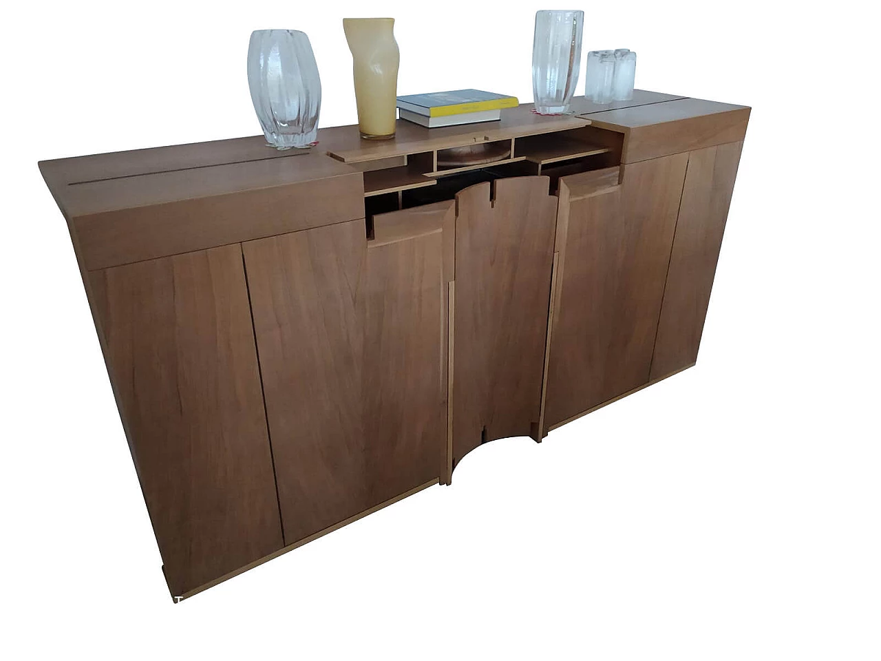 Credenza in legno di noce di Franco Poli per Bernini, anni '80 1361421