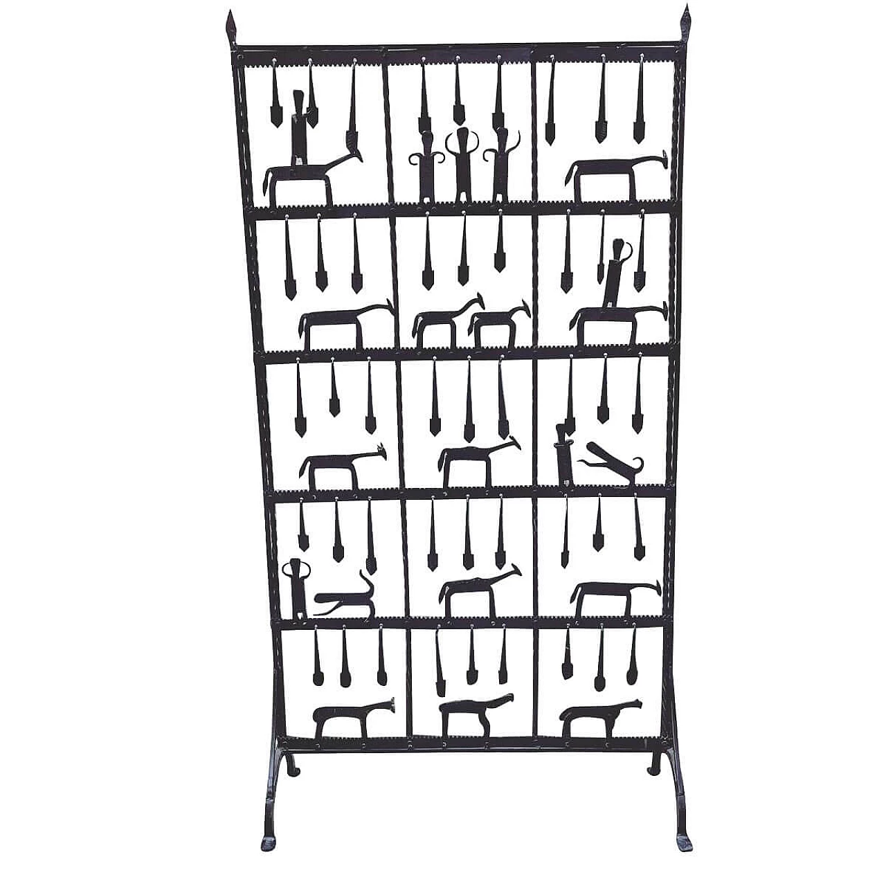 Paravento in ferro battuto realizzato a mano, anni '60 1361766