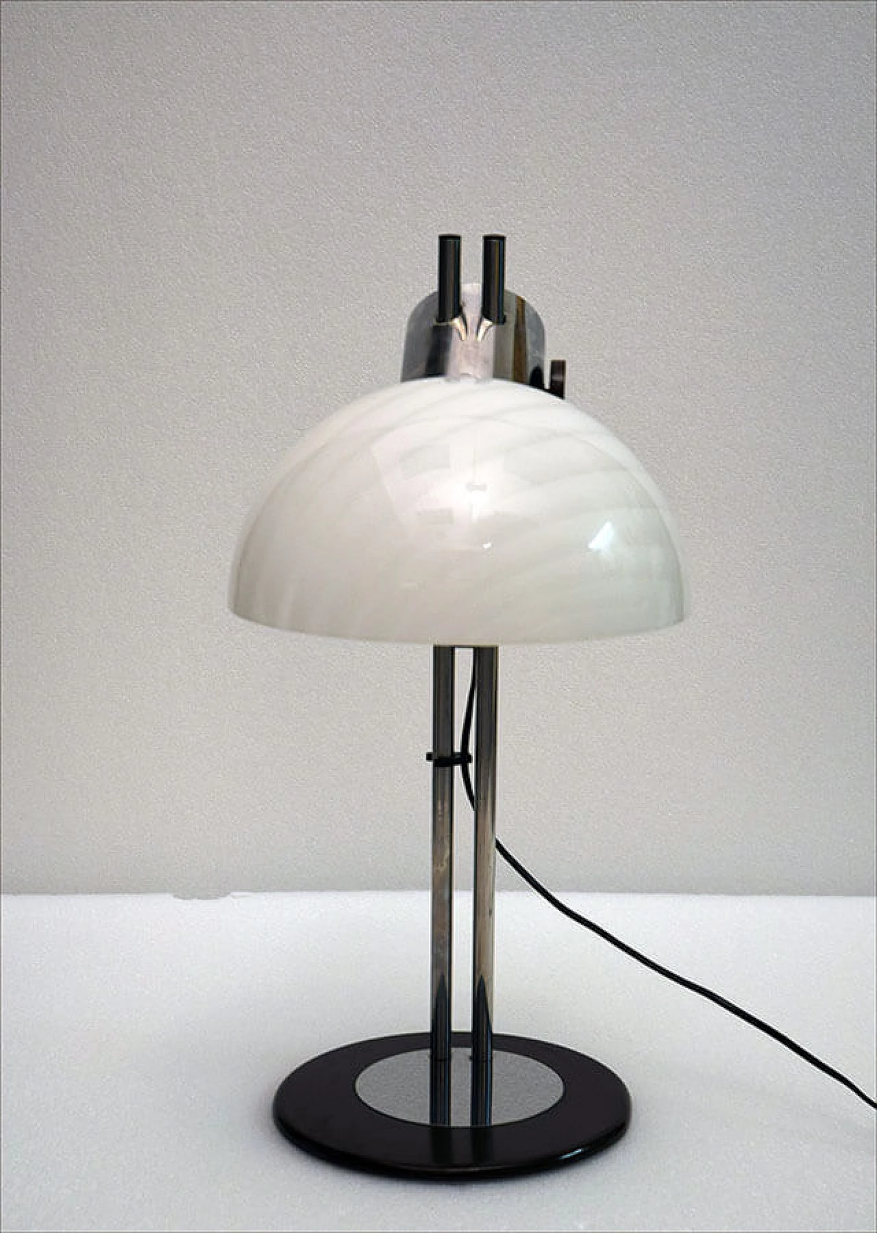 Lampada da tavolo in vetro e metallo di Zonca, anni '70 1361978