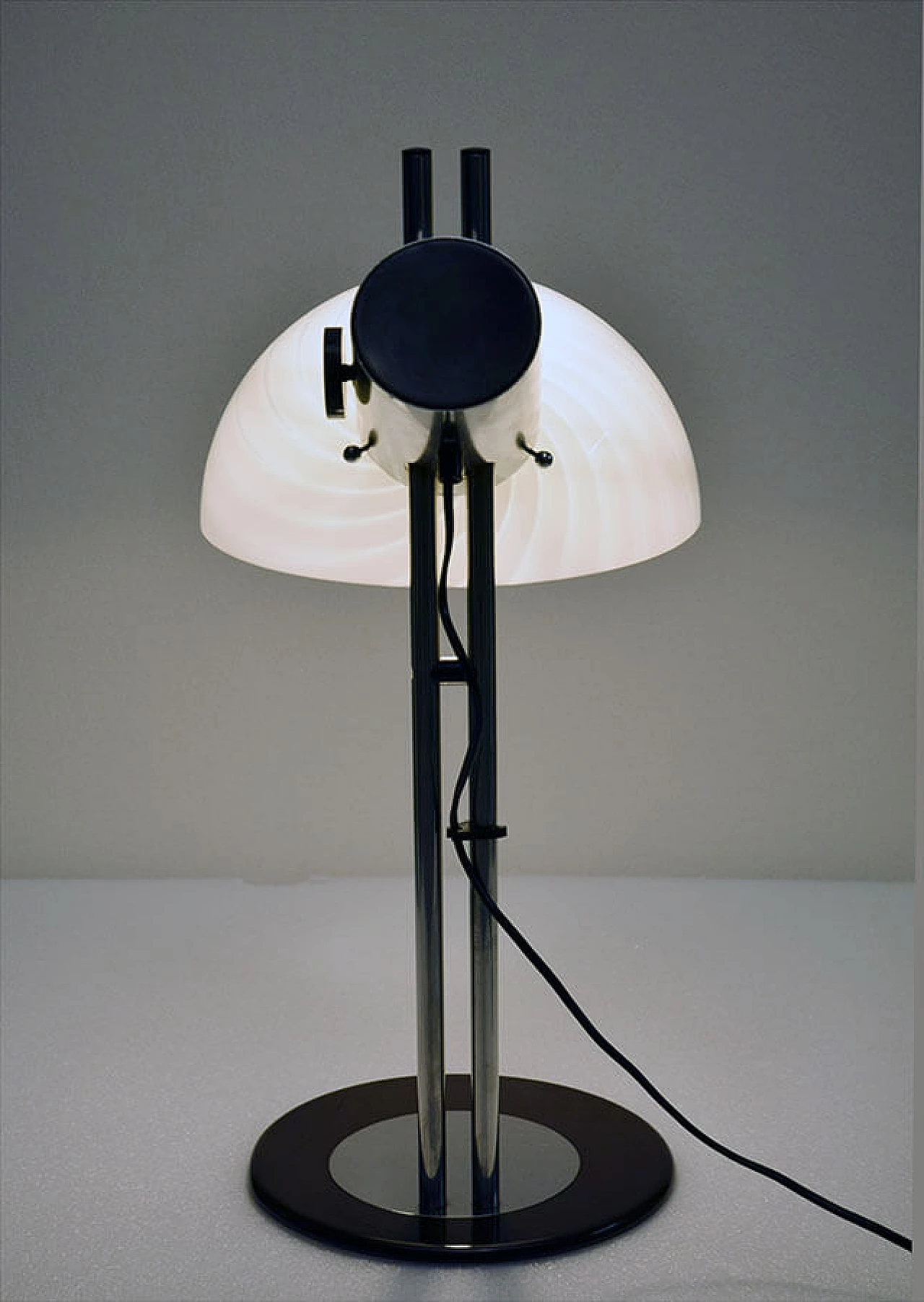 Lampada da tavolo in vetro e metallo di Zonca, anni '70 1361984