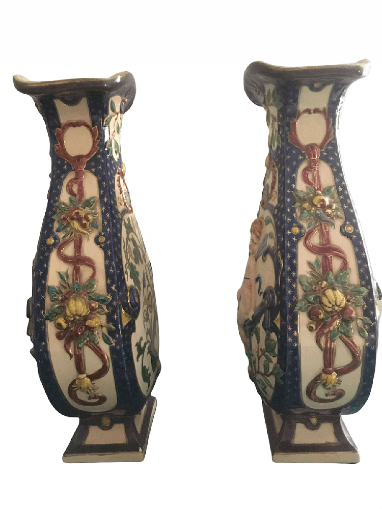Coppia di vasi in ceramica dei Fratelli Schütz, '800 1362406
