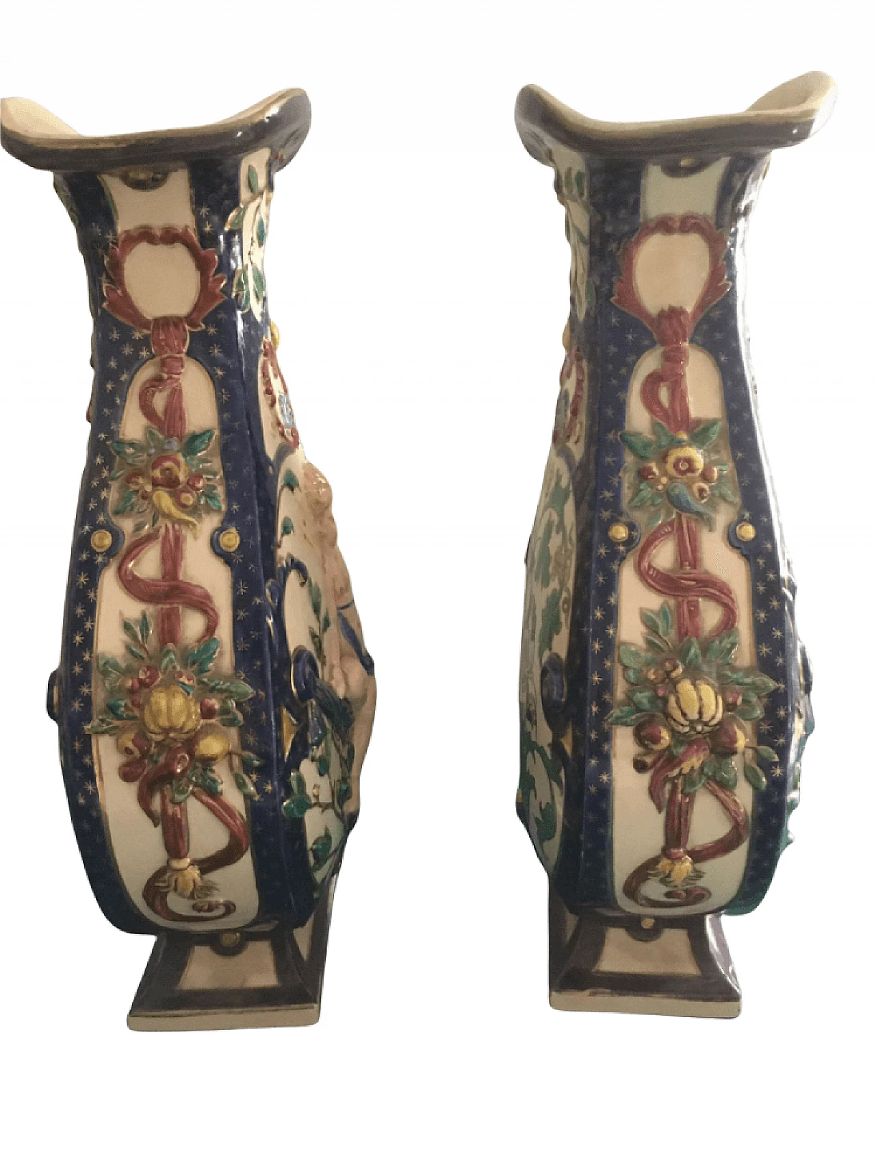Coppia di vasi in ceramica dei Fratelli Schütz, '800 1362407
