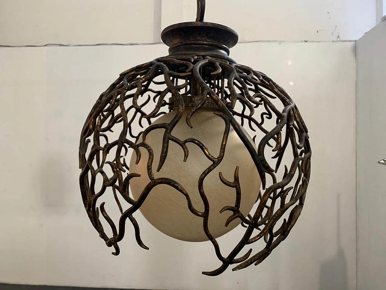 Gilded wrought iron pendant by Lam Lee Group, 1990 1362447