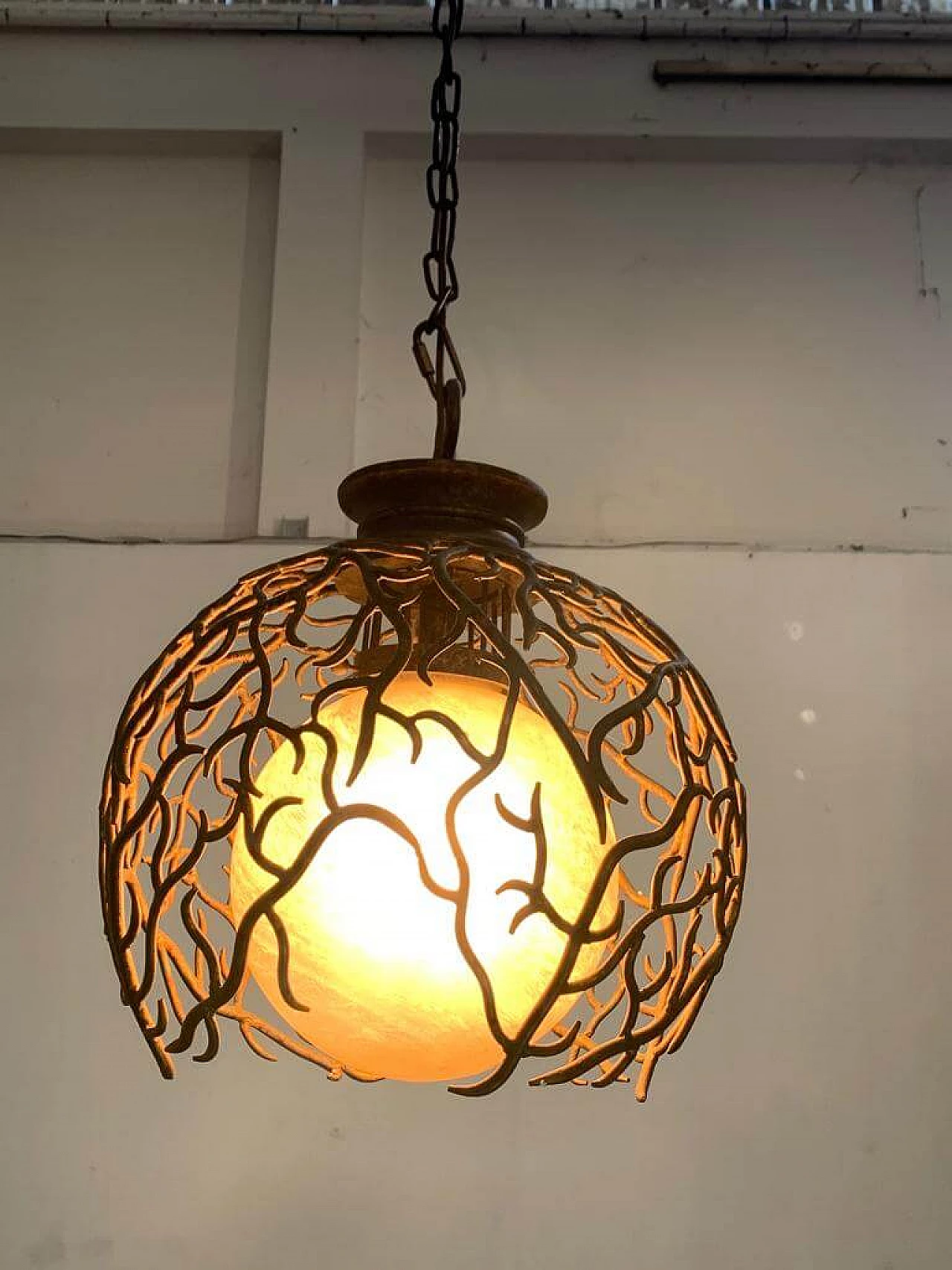 Gilded wrought iron pendant by Lam Lee Group, 1990 1362449