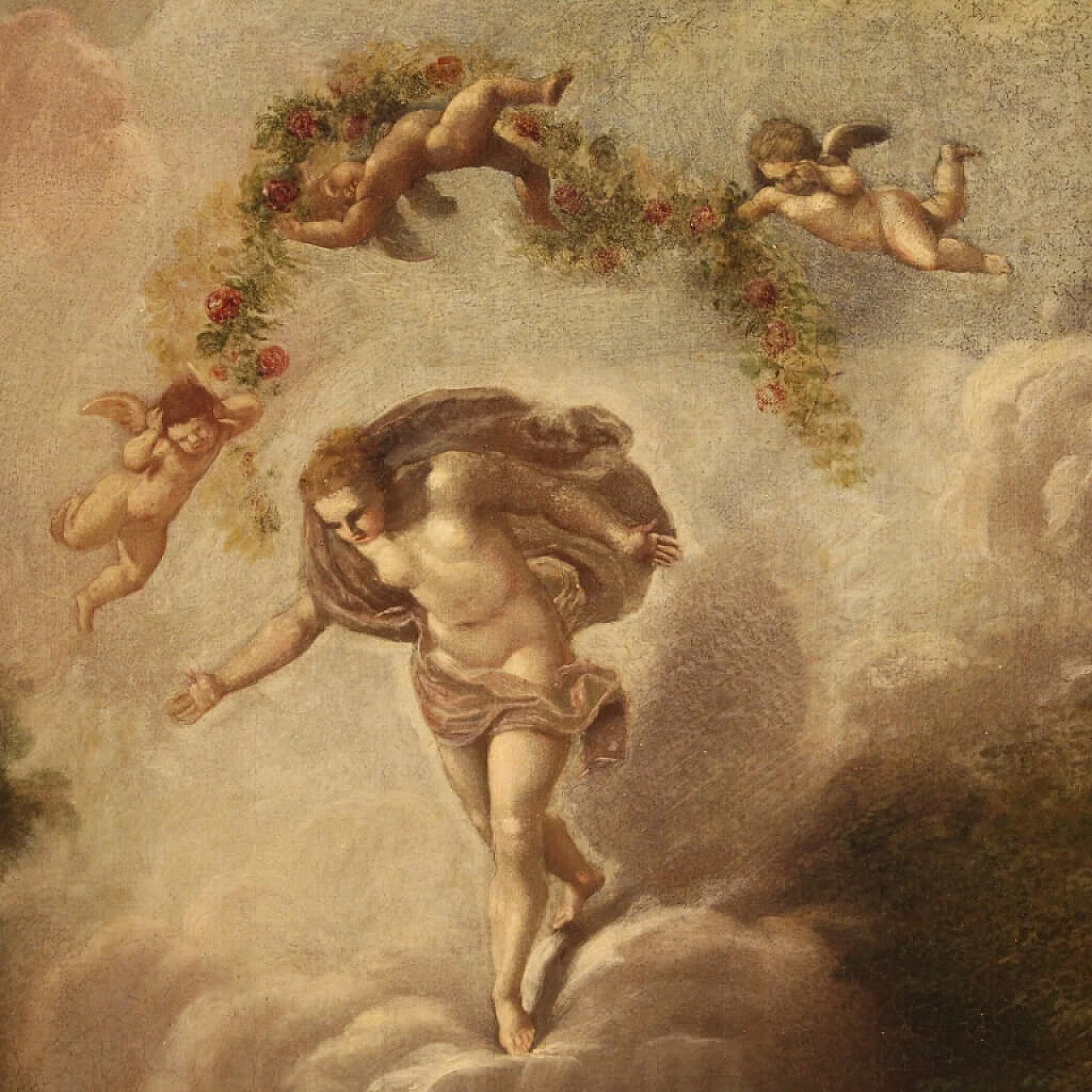 La morte di Adone, dipinto italiano olio su tela, '600 1362573