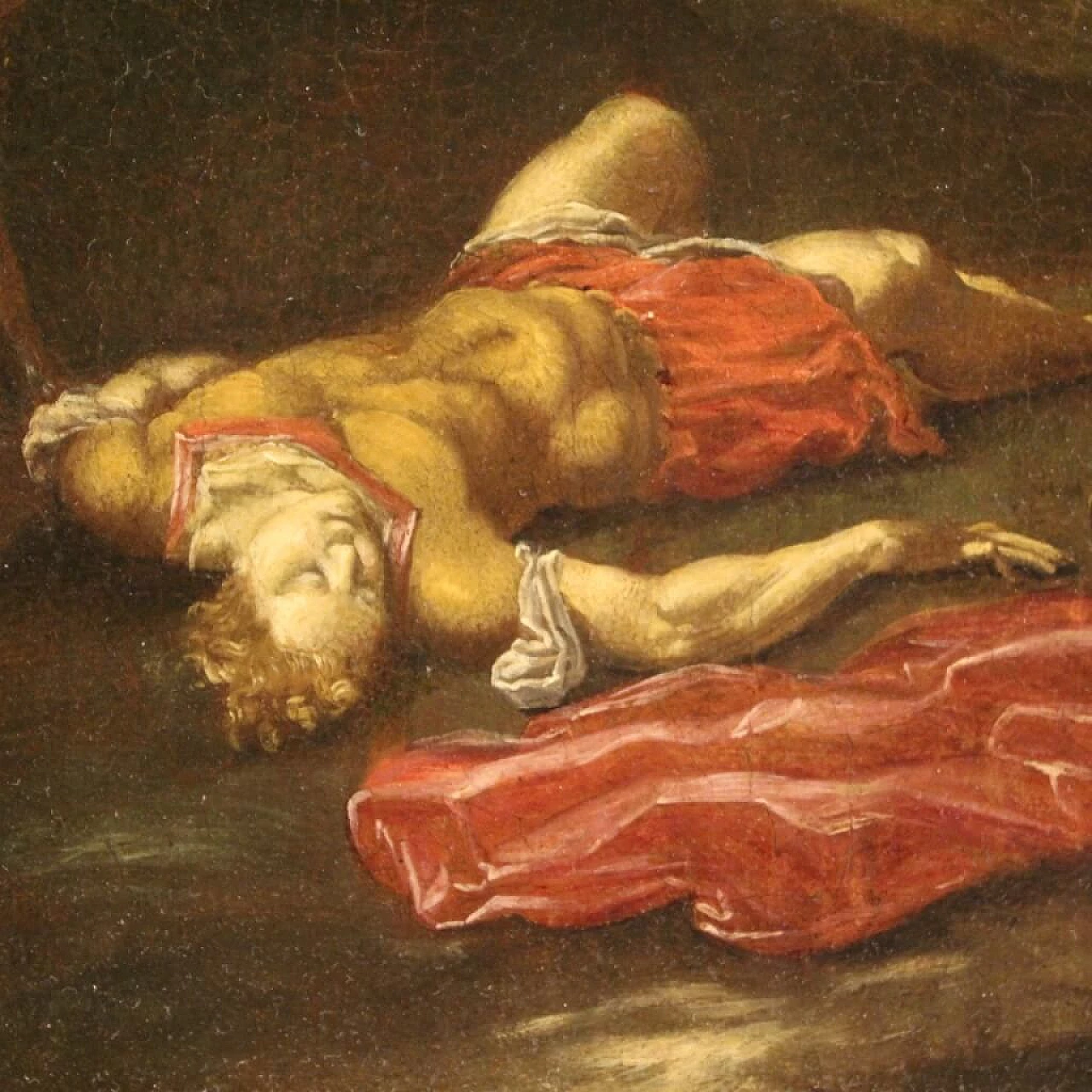 La morte di Adone, dipinto italiano olio su tela, '600 1362576