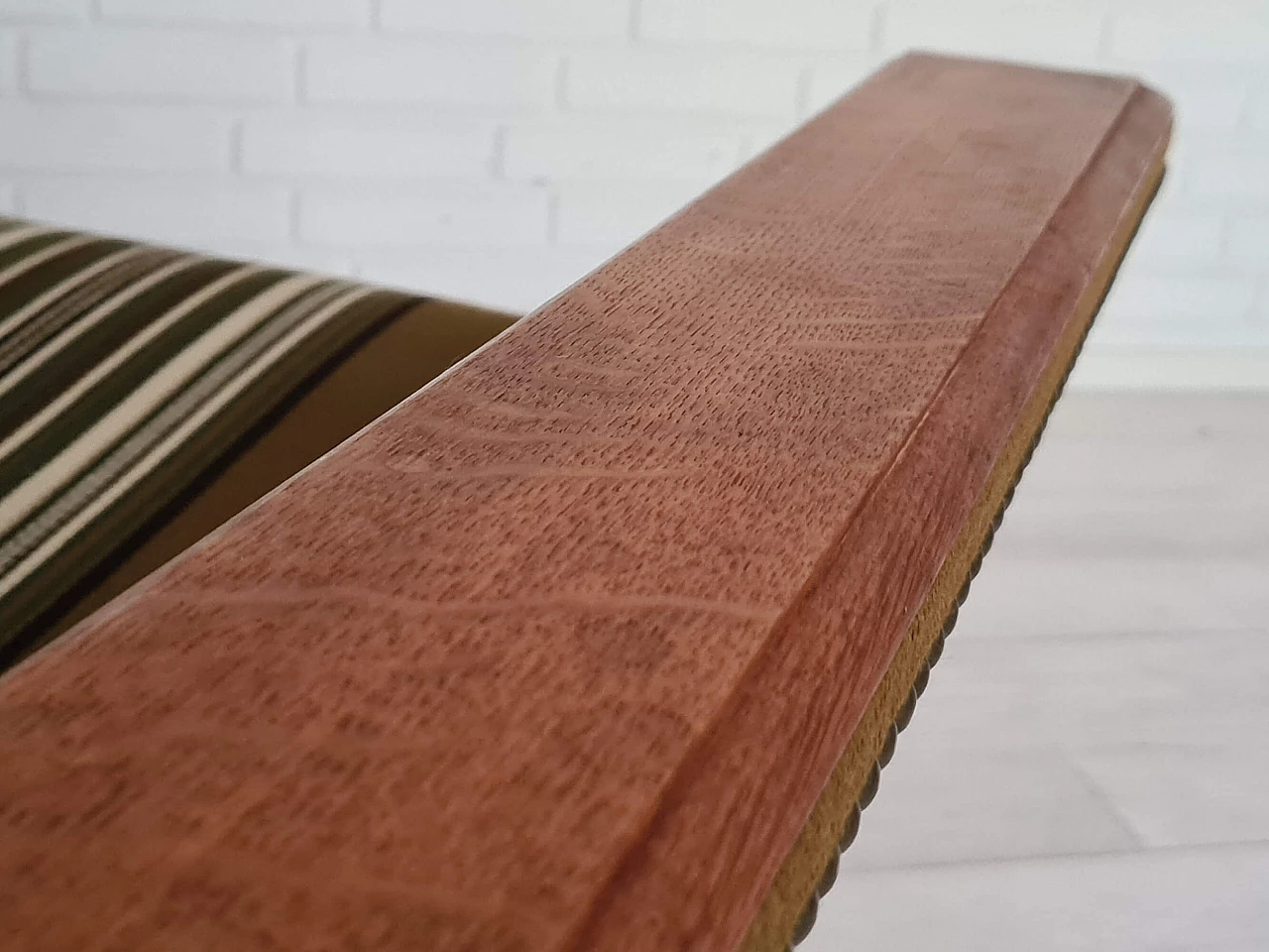 Pair of Danish oak and wool armchairs, 1970s 1363092