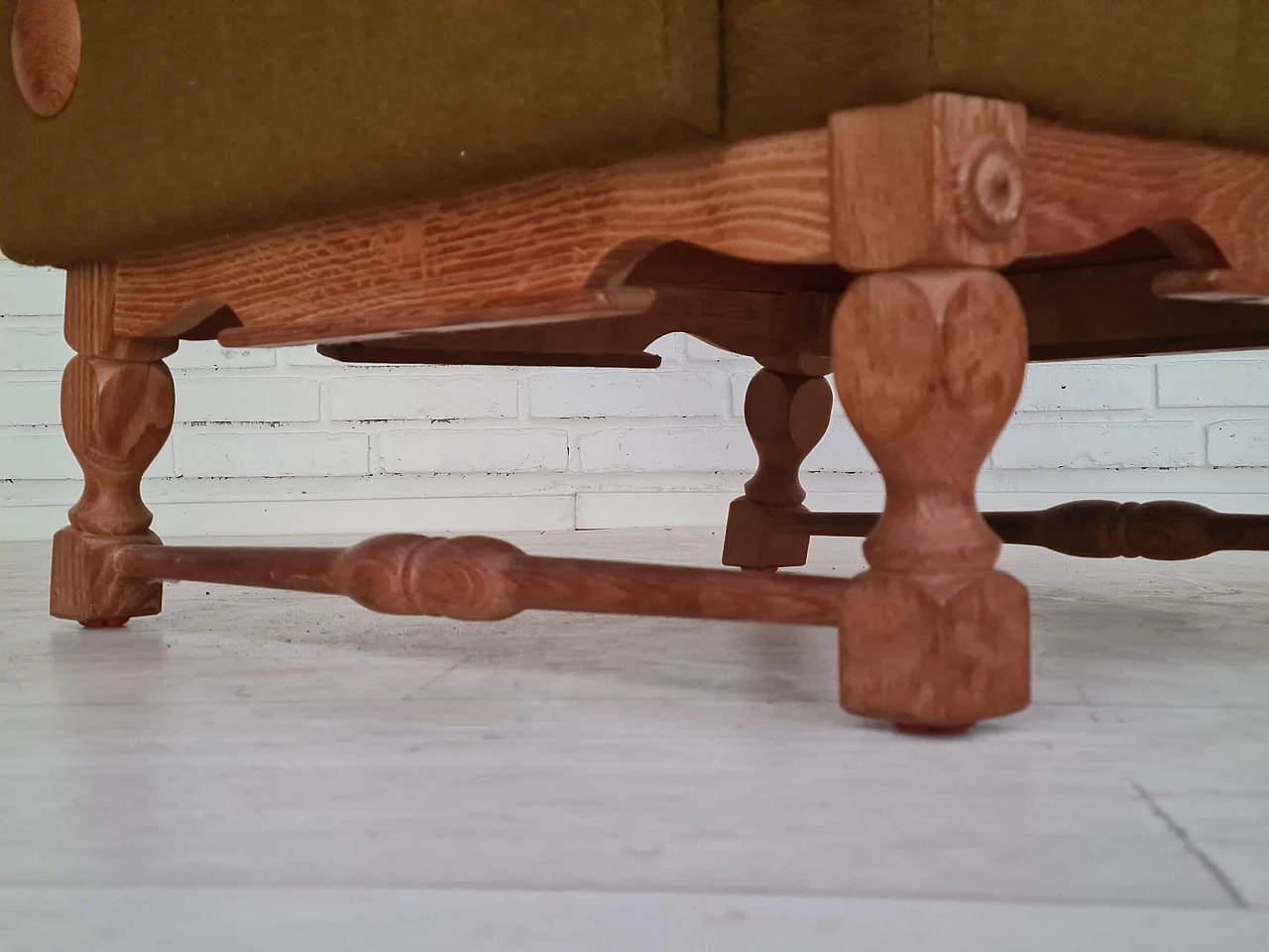 Pair of Danish oak and wool armchairs, 1970s 1363093