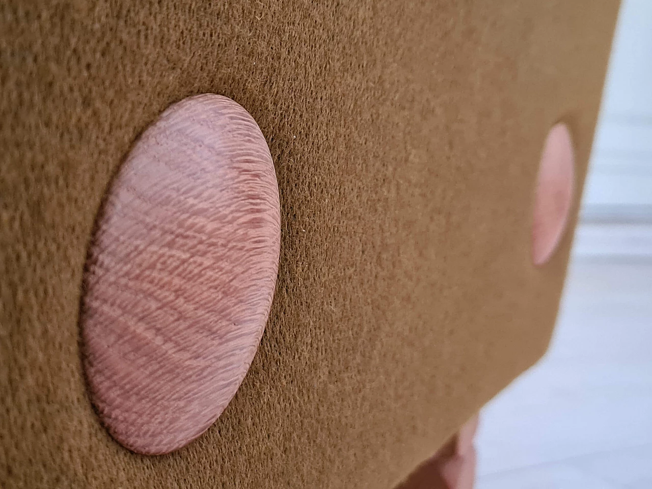 Pair of Danish oak and wool armchairs, 1970s 1363097