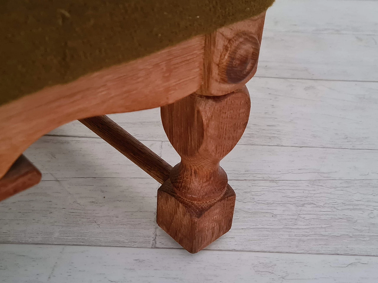 Pair of Danish oak and wool armchairs, 1970s 1363100