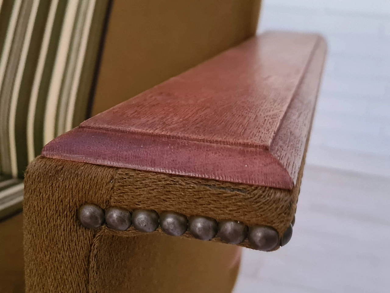 Pair of Danish oak and wool armchairs, 1970s 1363103