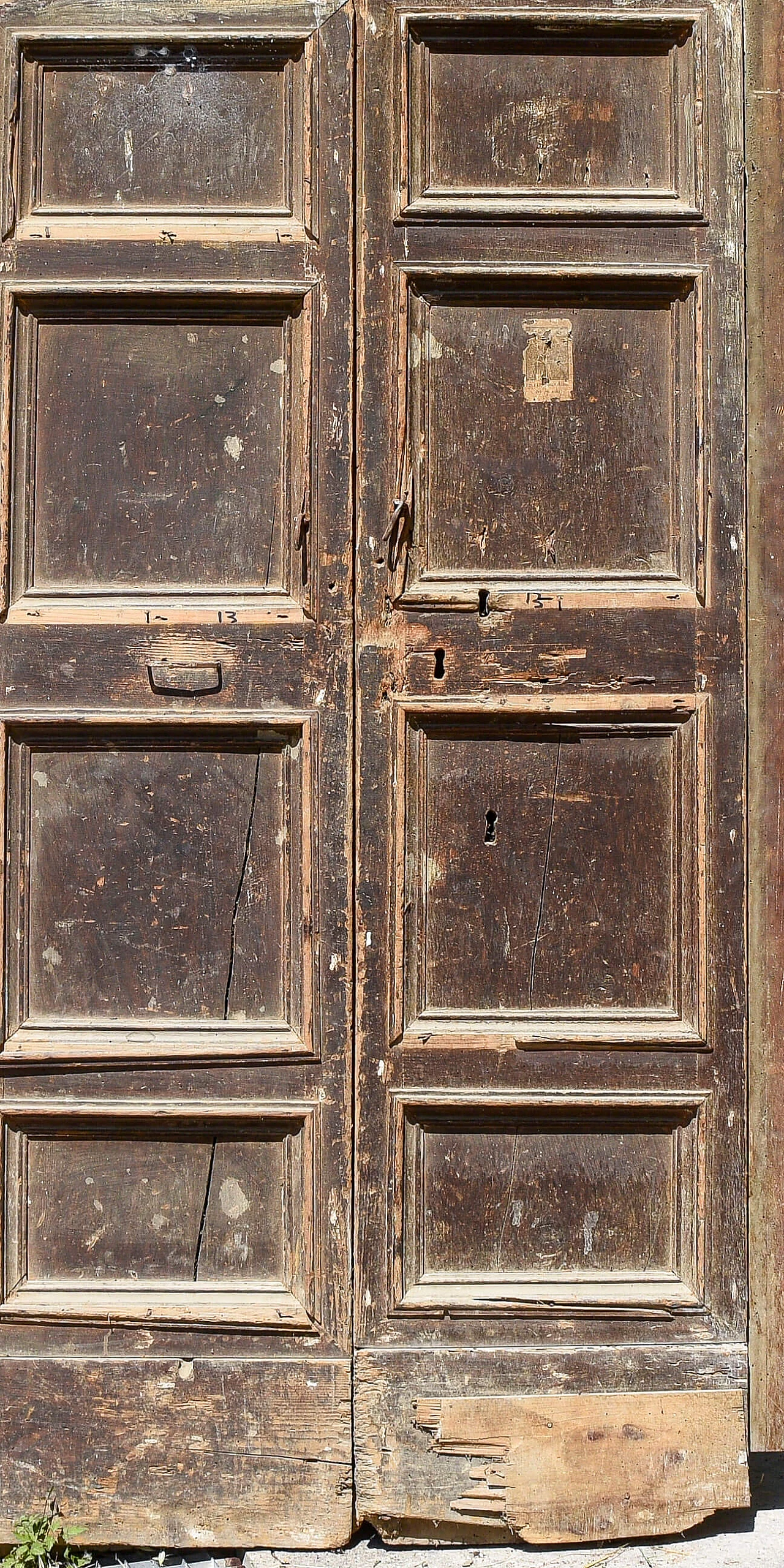 Two leaf door with 4 panels in spruce, 16th century 1363194